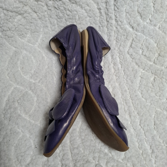 Indigo Purple Flats Shoes with Bow Accent Size 6 - Picture 7 of 11